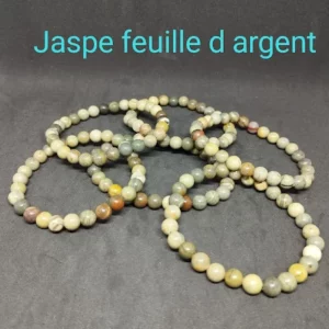 Bracelet Jaspe feuille d'argent