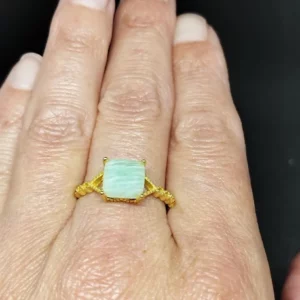 Bague en Amazonite carré