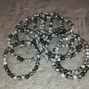 Bracelet d'Obsidienne flocon de neige