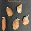 Pendentif en Calcite orange et argent