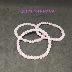 Bracelet enfant Quartz rose 4mm