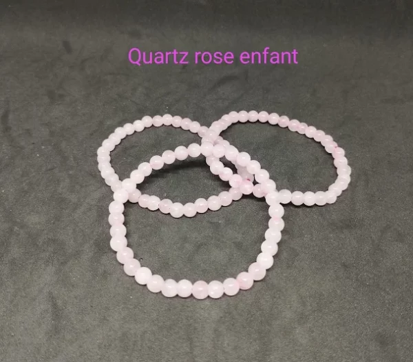 Bracelet enfant Quartz rose 4mm