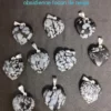 Pendentif coeur en Obsidienne flocon de neige