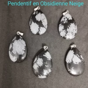 Pendentif en Obsidienne flocon de neige