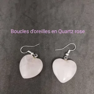 Boucles d'oreilles quartz rose