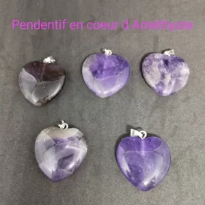 Pendentif coeur en Améthyste