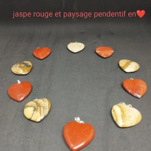 Pendentif coeur en Jaspe paysage