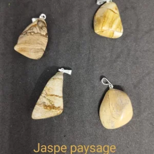 Jaspe paysage en pendentif argent