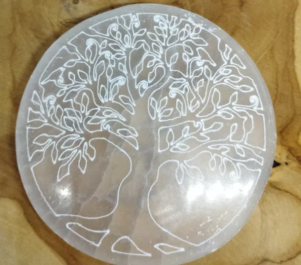 Pavé de sélénite en arbre de vie 10 cm