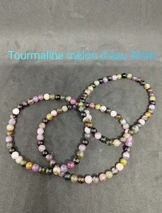 Bracelet Tourmaline Melon d'eau 4mm