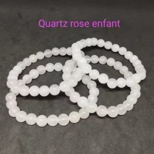 Bracelet enfant Quartz rose 6mm