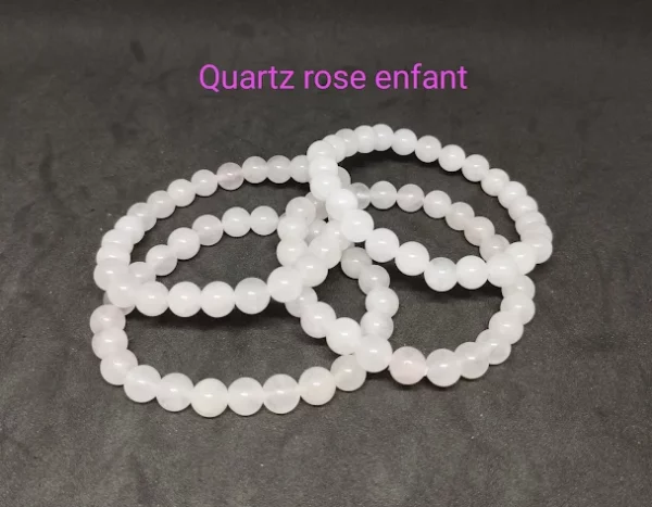 Bracelet enfant Quartz rose 6mm