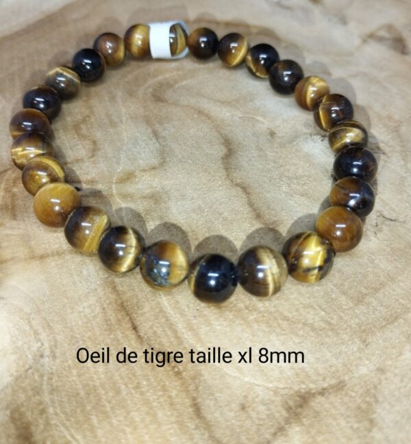 Bracelet Oeil de tigre AA  8 mm taille XL