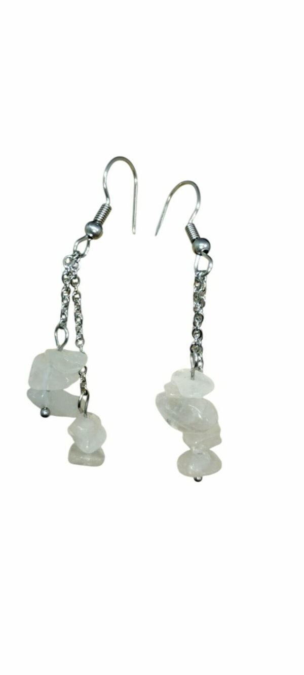 Boucle d'oreilles en Quartz rose pendante